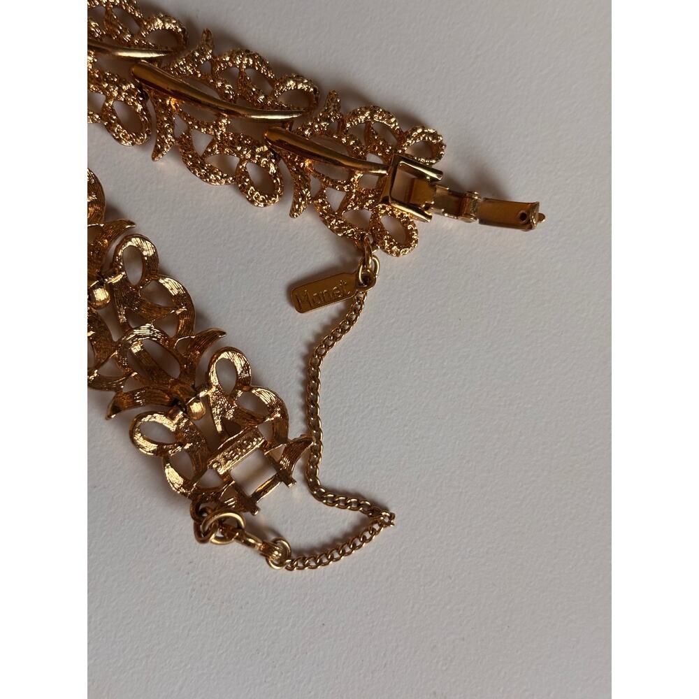 Vintage Monet gold tone filigree reticulated bracelet glamcore coastal vacation - Picture 2 of 3